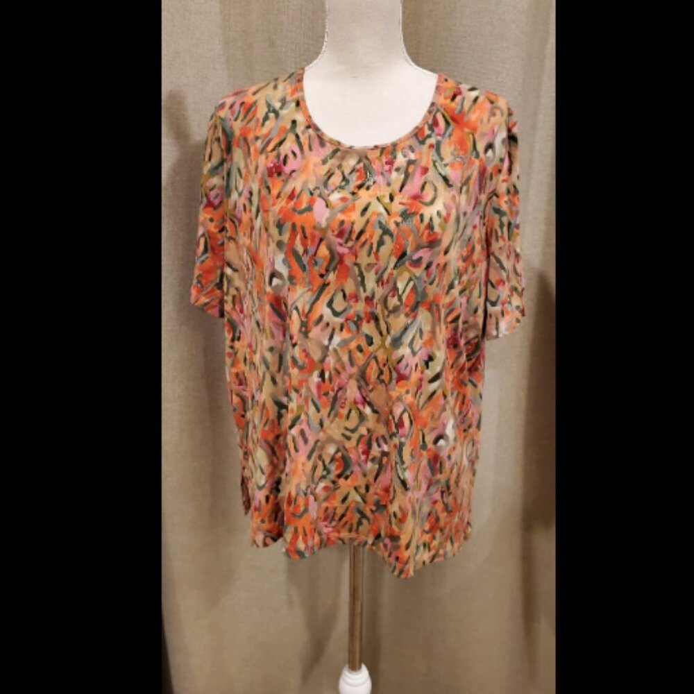 1x Tan Jay Orange Multicolor Top